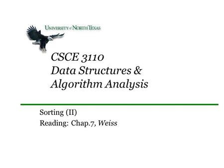 CSCE 3110 Data Structures & Algorithm Analysis