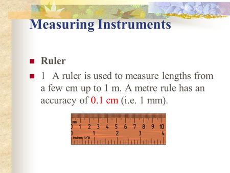 Measuring Instruments