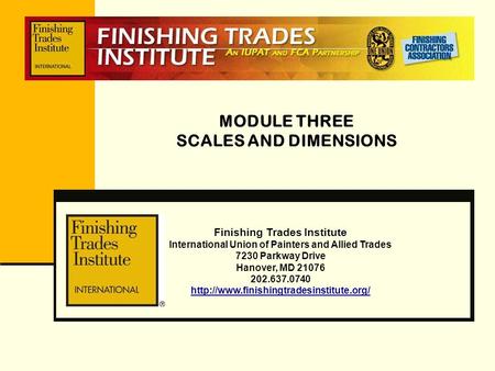 MODULE THREE SCALES AND DIMENSIONS