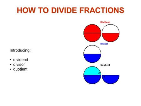 HOW TO DIVIDE FRACTIONS