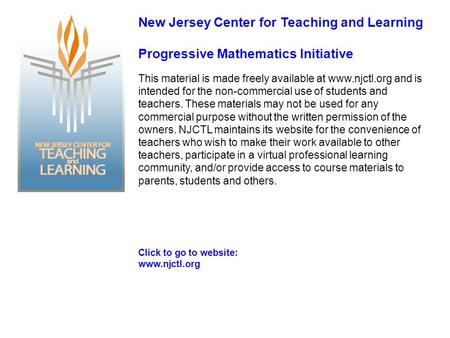 New Jersey Center for Teaching and Learning