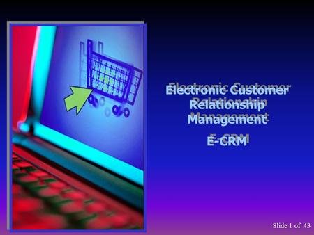 Slide 1of 43 Electronic Customer Relationship Management E-CRM Electronic Customer Relationship Management E-CRM.