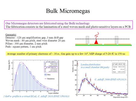 Bulk Micromegas Our Micromegas detectors are fabricated using the Bulk technology The fabrication consists in the lamination of a steel woven mesh and.