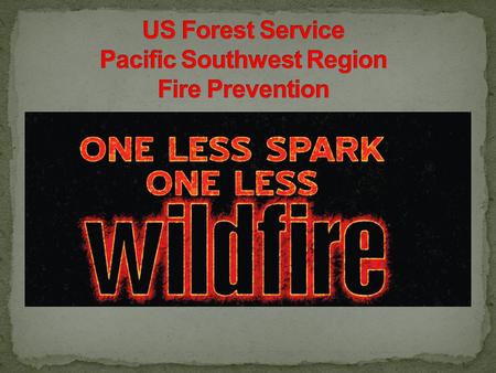 One Less Spark-One Less Wildfire fire prevention campaign is to create a proactive cooperative approach to prevent or reduce the catastrophic losses associated.