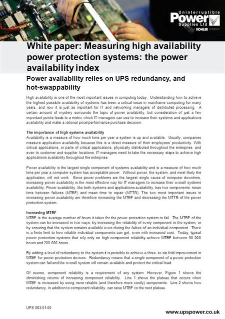 High availability is one of the most important issues in computing today. Understanding how to achieve the highest possible availability of systems has.