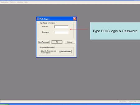 Type DOIS login & Password. Click MSP Base Information Maintenance.