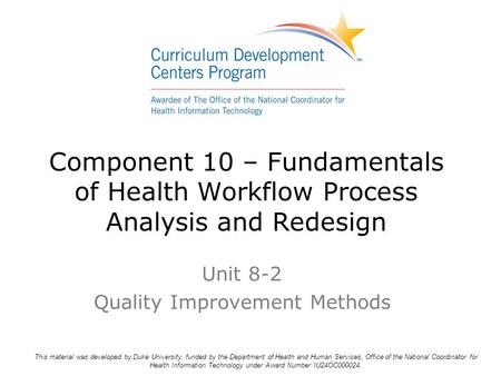 Unit 8-2 Quality Improvement Methods