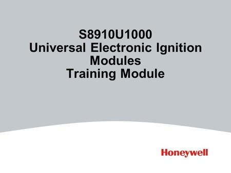 S8910U1000 Universal Electronic Ignition Modules Training Module