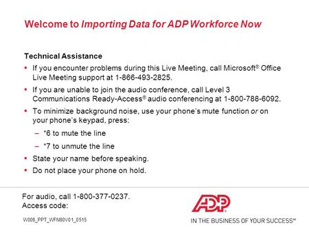 Welcome to Importing Data for ADP Workforce Now