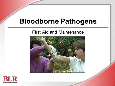 Bloodborne Pathogens First Aid and Maintenance. © Business & Legal Reports, Inc. 0507 Session Objectives You will be able to: Identify bloodborne pathogens.