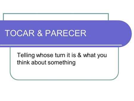 Telling whose turn it is & what you think about something