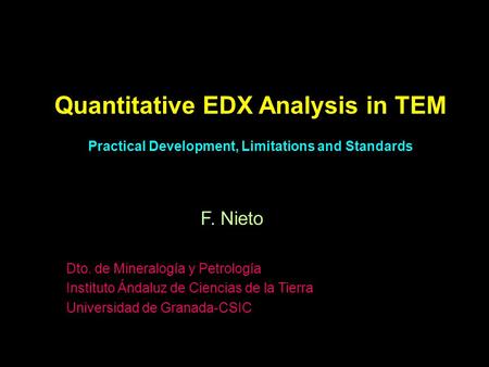 Quantitative EDX Analysis in TEM