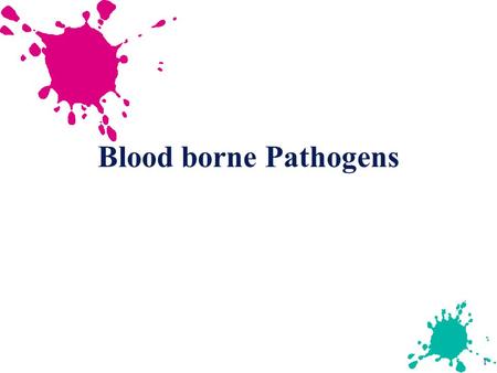 Blood borne Pathogens.