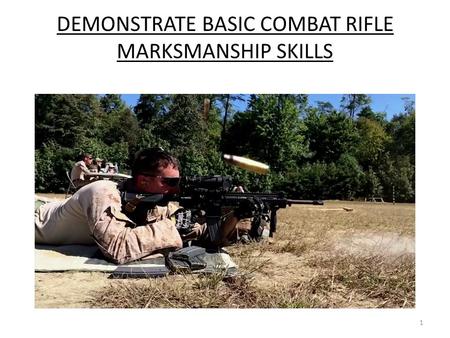 DEMONSTRATE BASIC COMBAT RIFLE MARKSMANSHIP SKILLS 1.