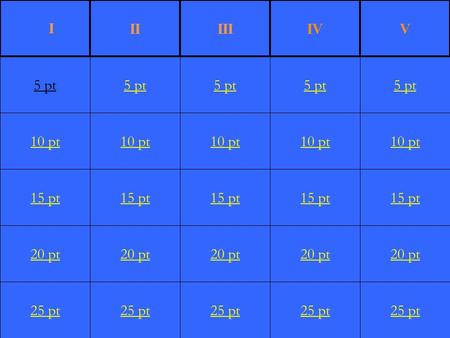 10 pt 15 pt 20 pt 25 pt 5 pt 10 pt 15 pt 20 pt 25 pt 5 pt 10 pt 15 pt 20 pt 25 pt 5 pt 10 pt 15 pt 20 pt 25 pt 5 pt 10 pt 15 pt 20 pt 25 pt 5 pt IIIIIIIVV.