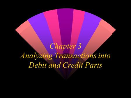 Chapter 3 Analyzing Transactions into Debit and Credit Parts.