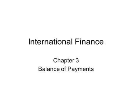 International Finance