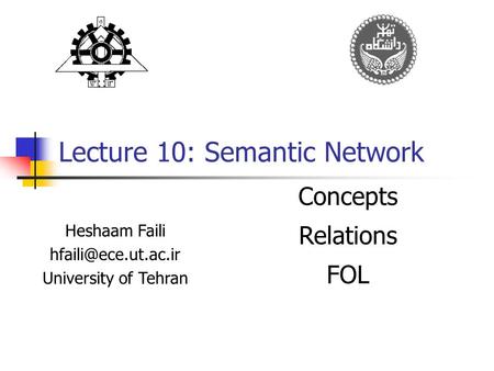 Lecture 10: Semantic Network