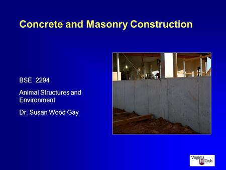 Concrete and Masonry Construction