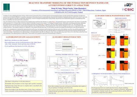 REACTIVE TRANSPORT MODELING OF THE INTERACTION BETWEEN WATER AND A CEMENTITIOUS GROUT IN A FRACTURE 1 Josep M. Soler, 2 Marja Vuorio, 2 Aimo Hautojärvi.