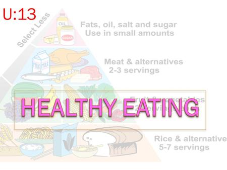 U:13. Oil & Fats Proteins Vitamins & Minerals Carbohydrates.