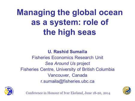 Managing the global ocean as a system: role of the high seas