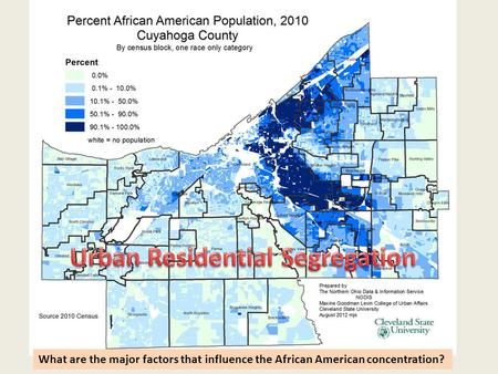 What are the major factors that influence the African American concentration?