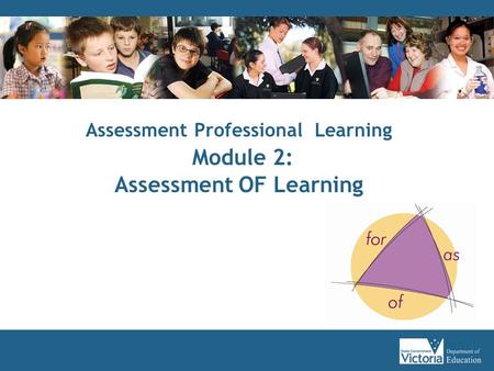 Assessment Professional Learning Module 2: Assessment OF Learning.