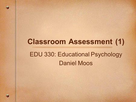 Classroom Assessment (1)