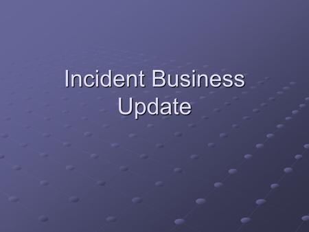 Incident Business Update. IB Workshop - 2004 Focus on shaping the future in contracting, workforce availability, and accountability. Seven task groups.