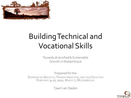 Building Technical and Vocational Skills Towards diversified & Sustainable Growth in Mozambique Prepared for the S EMINAR ON G ROWTH, T RANSFORMATION,