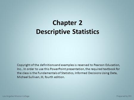 Descriptive Statistics