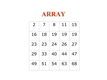 ARRAY 2781115 161819 23 242627 2933404447 4951546368.