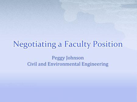 Peggy Johnson Civil and Environmental Engineering.