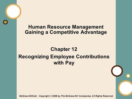 Human Resource Management Gaining a Competitive Advantage