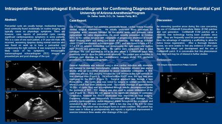 Abstract: Pericardial cysts are usually benign, mediastinal lesions, most commonly found incidentally on routine imaging, and typically cause no physiologic.