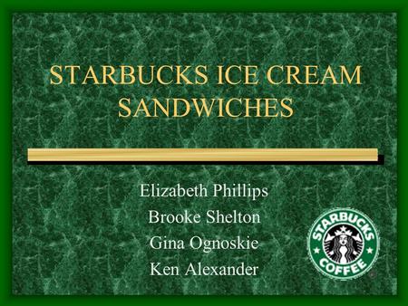 STARBUCKS ICE CREAM SANDWICHES