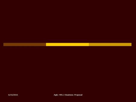 5/15/2015AgEc 495.3 Business Proposal. 5/15/2015AgEc 495.3 Business Proposal Outline  Overview of Business Planning  Operations Plan  Human Resources.