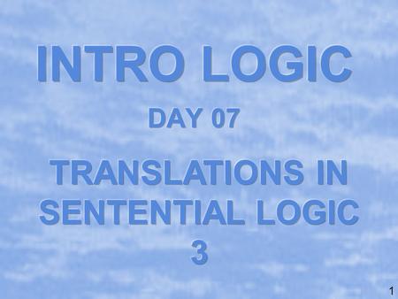 1. 2 EXAM #1 Exam Covers: 1.Validity and Invalidity 10 argument forms 4 points each 2.Translations in SL 12 translations 5 points each.