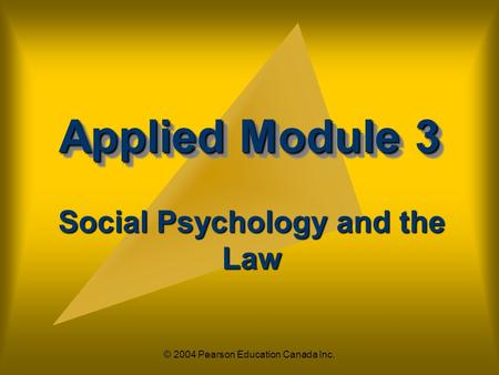 Social Psychology and the Law