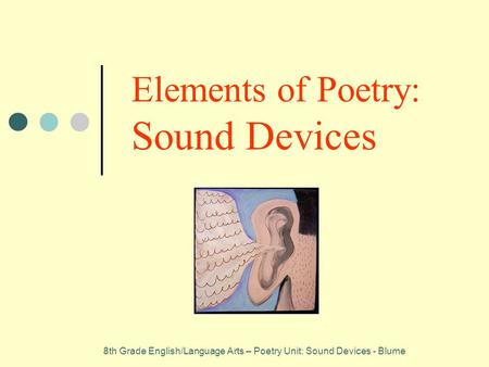 Elements of Poetry: Sound Devices