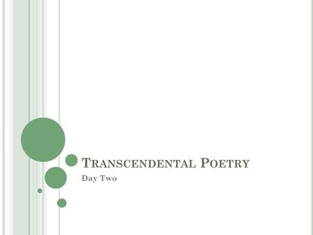 Transcendental Poetry