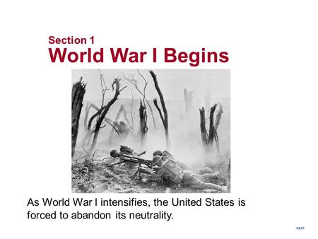 World War I Begins Section 1