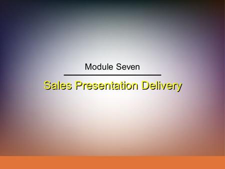 Sales Presentation Delivery