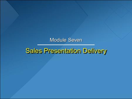 Sales Presentation Delivery