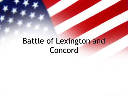 Battle of Lexington and Concord