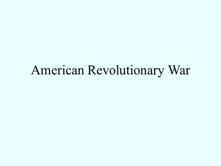 American Revolutionary War