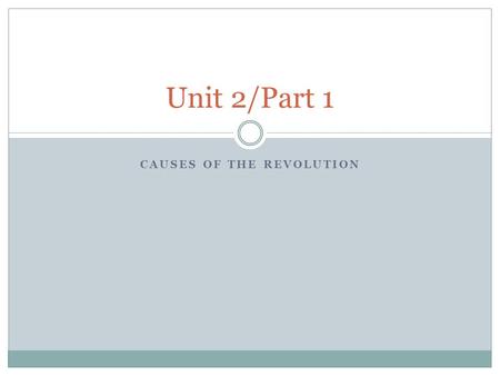 CAUSES OF THE REVOLUTION Unit 2/Part 1. New Taxes The French and Indian War nearly doubled Britain’s national debt. Colonial territories were expanded.