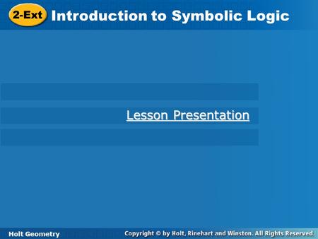 Introduction to Symbolic Logic