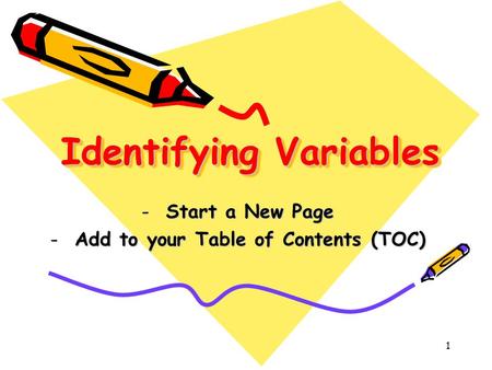 Identifying Variables